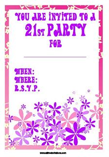 21st Birthday party invitations